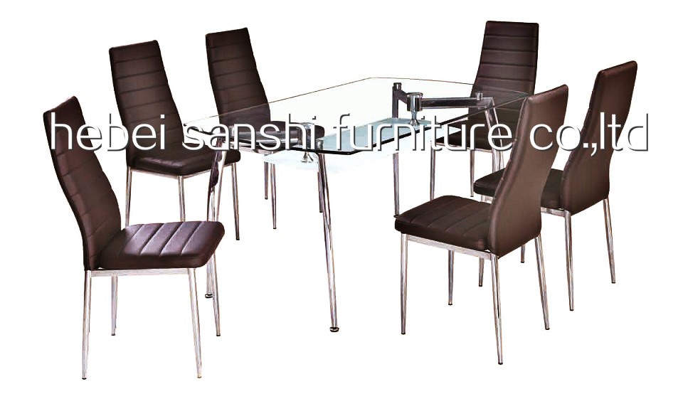 Modern Dinning Table And Chair Design /glass Dining Table With Metal