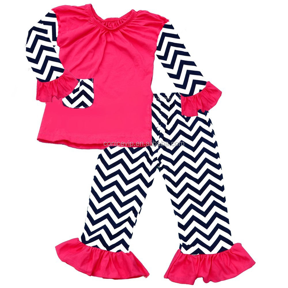 Wholesale Alibaba Clothing Teen Girls Chevron Baby Girls Clothing Sets