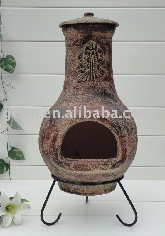 最高の品質の古典的な太陽面粘土chiminea問屋・仕入れ・卸・卸売り