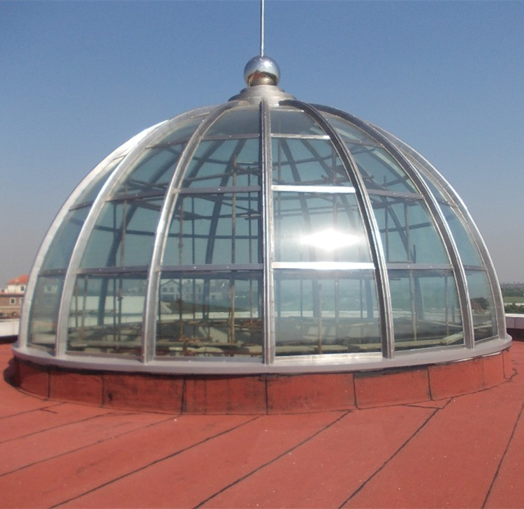 Light Steel Structure Space Frame Prefabricated Glass Dome Roof