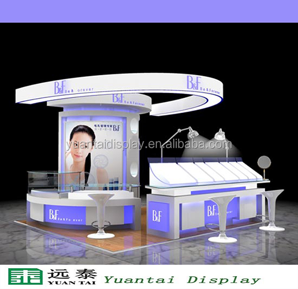 Fashion Wood Cosmetic Showcase For Retail Store Perfume Display