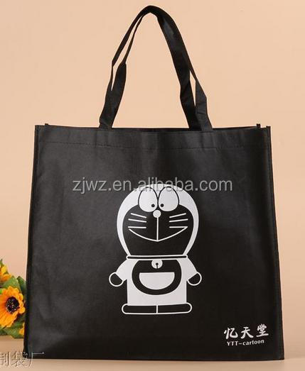 漫画のパターン2015ファッションクロスステッチ長いハンドル付き不織布の袋仕入れ・メーカー・工場