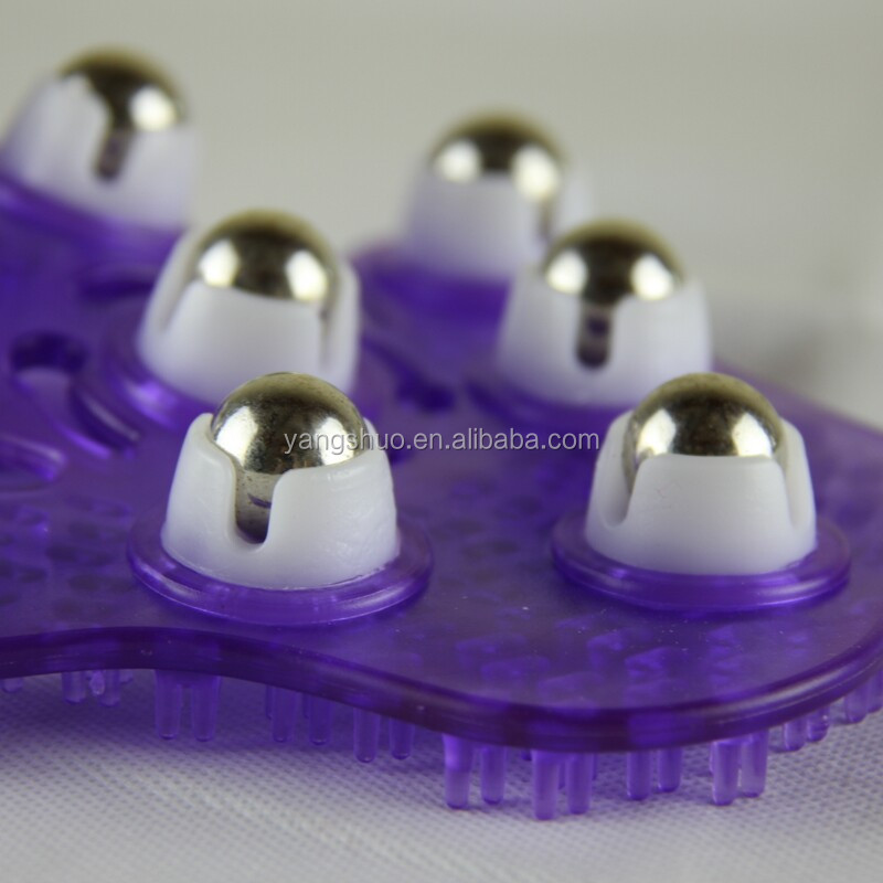 MH9001 Yangshuo 2014 Rotating Ball Massage Glove 9 steel ball Body roller Massager