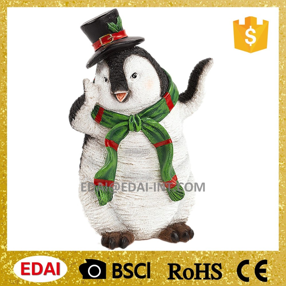 2016 Baru Kedatangan Dekorasi Polyresin Penguin Lucu Natal Animasi