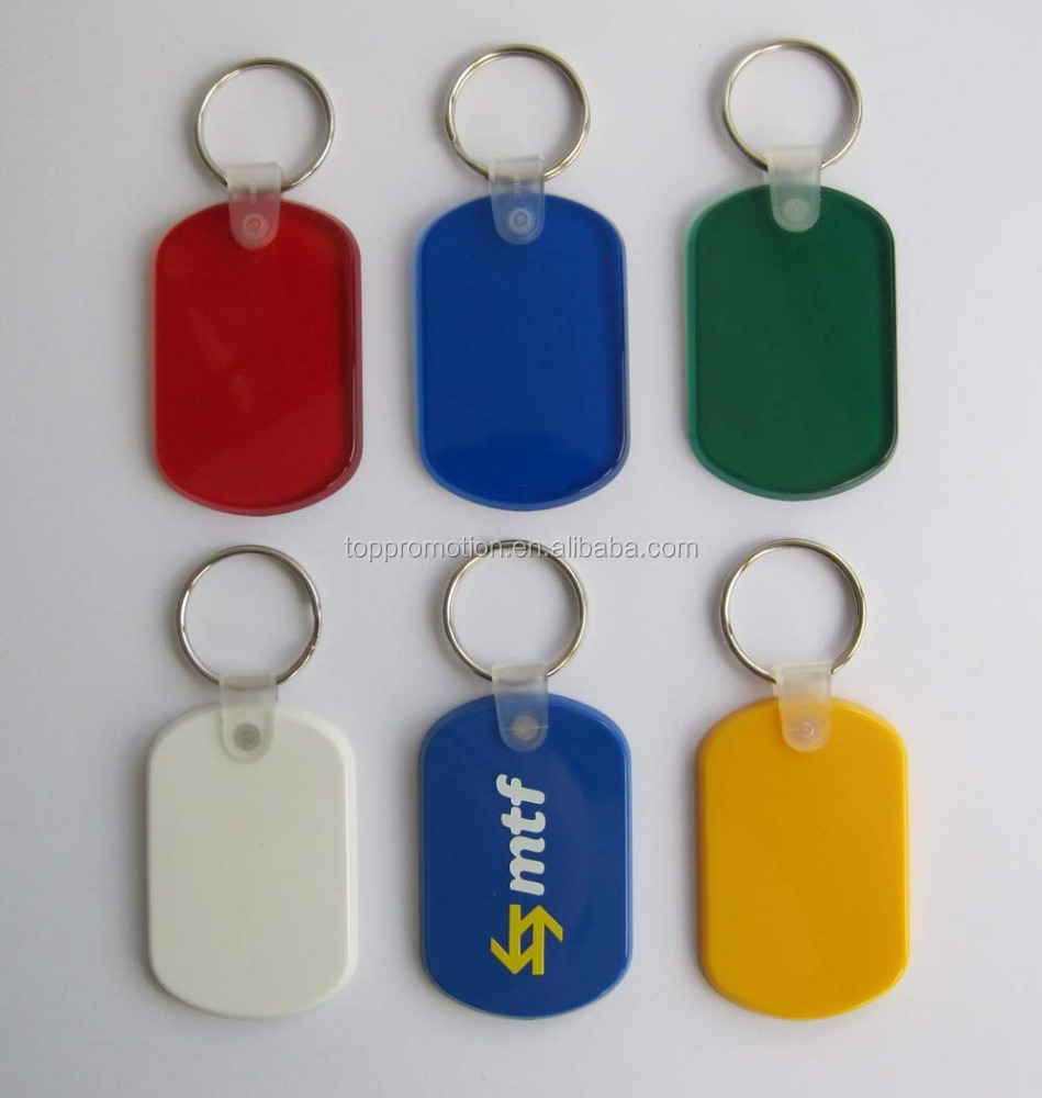 Heyu Plastic Soft Pvc Rectangular Soft Rubber Key Tag With Keychain