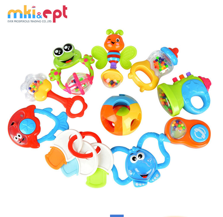 2017 Hot sale cute carton animal baby toys baby rattle toys set with 10pcs for sale.jpg