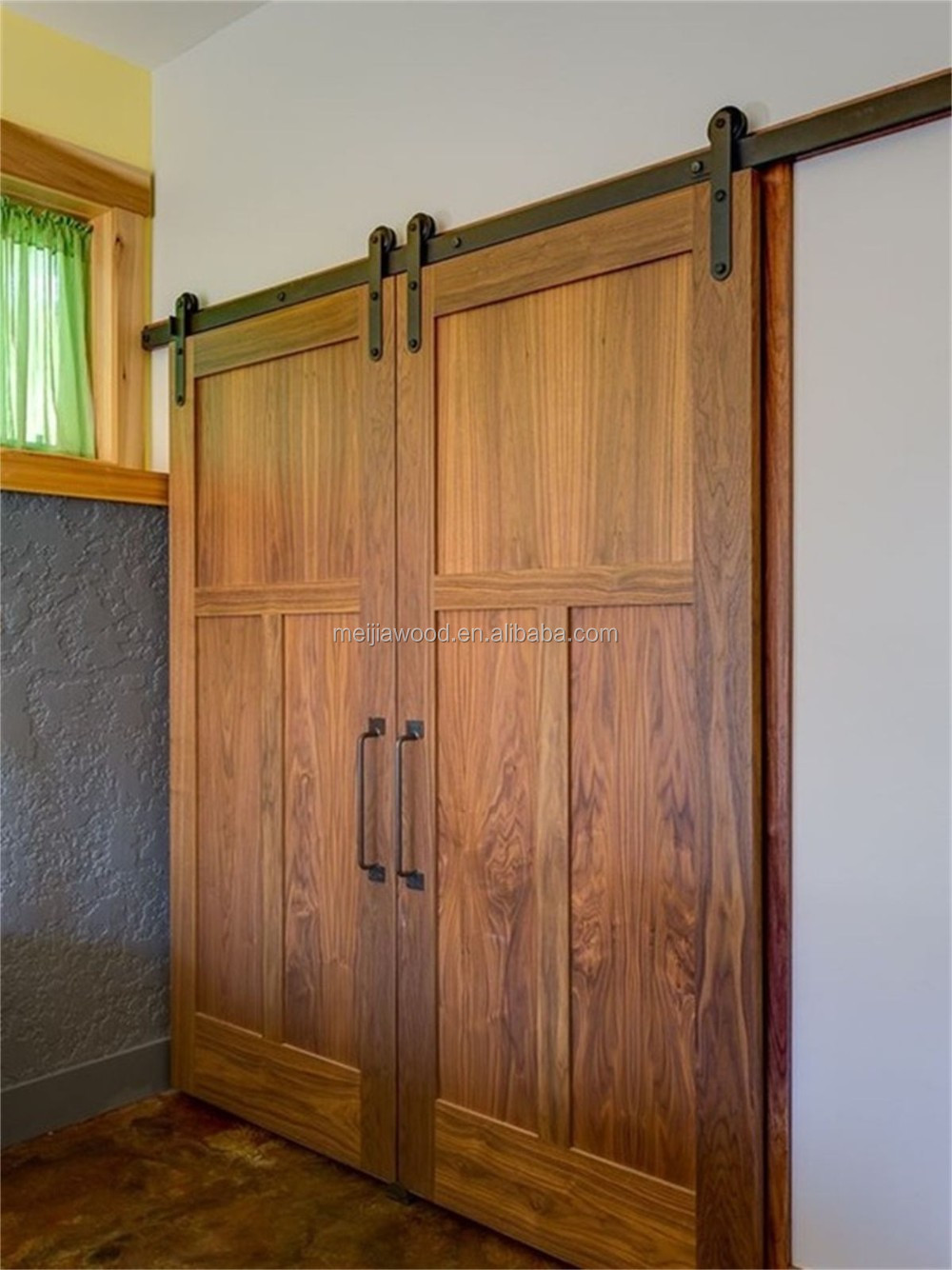 Traditional Cheap Three Equal Panel Unfinished Barn Door Slab With