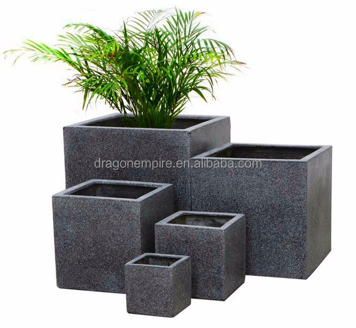 Outdoor large rectangular fiberglass cement planter box, fiberglass