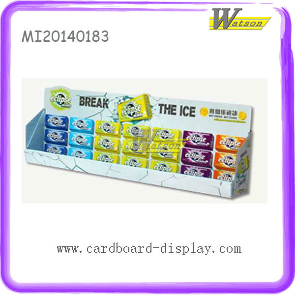 2014 New Product POP Colorful Cardboard Counter Display Box for Chewing Gums