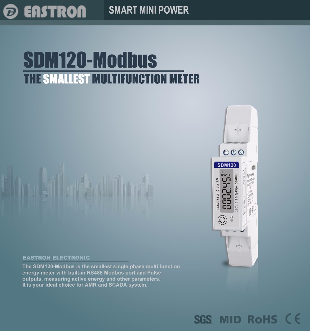SDM120-Modbus単相電力量計、rs485ポートmodbus rtuとdinレール取付け、ceが承認仕入れ・メーカー・工場