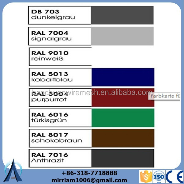 Available color for double rod wire mesh fence.jpg