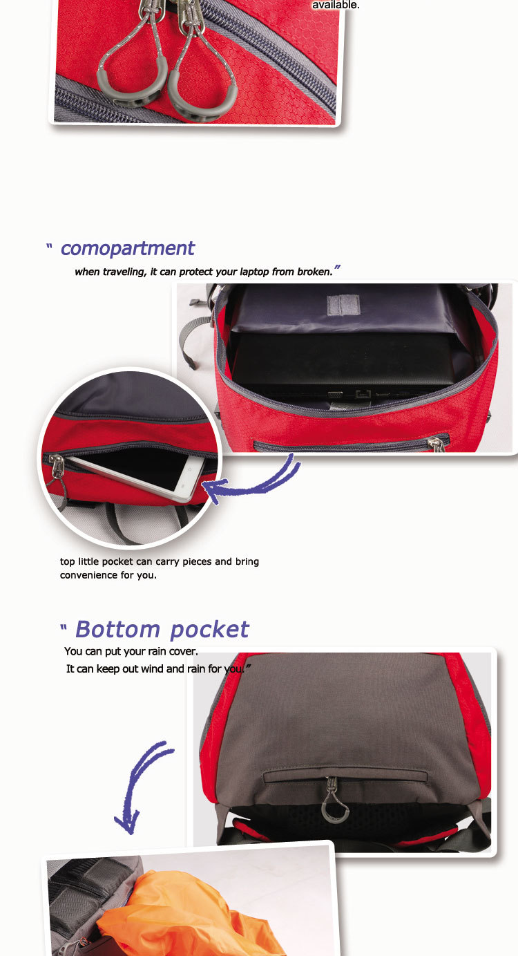 2015熱い販売のバックパックの袋高密度ナイロン旅行用バックパックの袋防水多機能コンピュータのバックパックの袋仕入れ・メーカー・工場