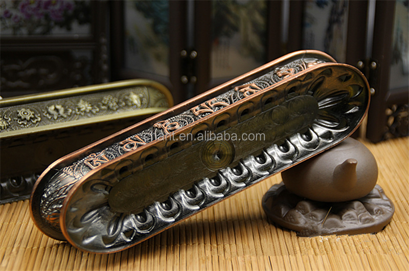 工場出荷時の価格ハングbuddhismitem金のomマニパドメライン8縁起の良い金付きアロマディフュ香炉、 銅、 青銅仕入れ・メーカー・工場