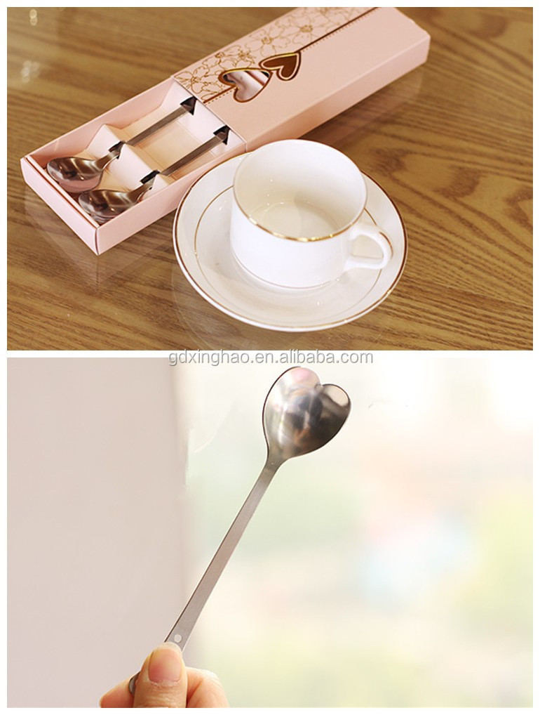 Fancy 2Pcs Silver Dinner Set Heart Shape Spoon Set