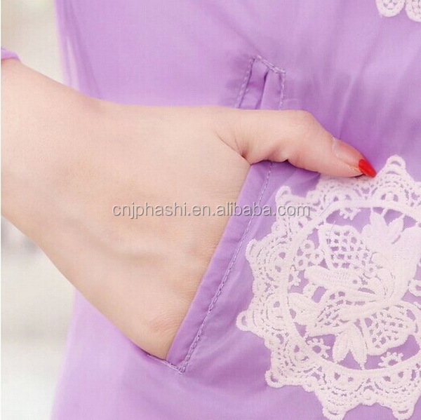 女性の花の刺繍透明なjacketuv- 保護の摩耗問屋・仕入れ・卸・卸売り