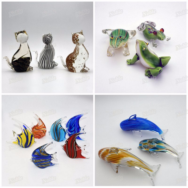 高貴な絶妙なアラアララウナ手吹きオウムガラス置物クラフト