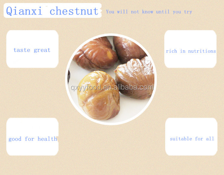 peeled chestnuts with square iron gift box