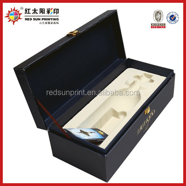 Handmade recycled cardboard red wine packaging box