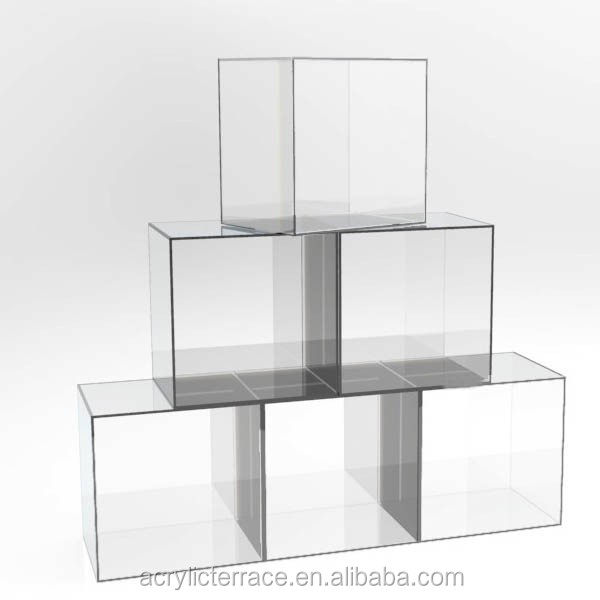 Modern And Elegant Clear Acrylic Lucite Perspex Floor Display Cube