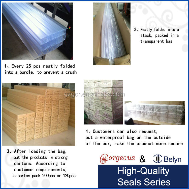 High Quality Shower Door Water Seal Middle Rubber Strip For The