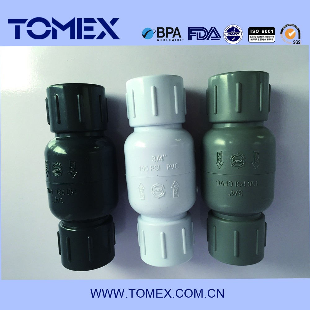 2 Inch Dn40 Hydraulic Pvc Plastic Spring Loaded Check Valve Nonreturn