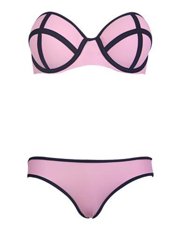 New 2015 Hot swimwear Patchwork bikini swimsuit women bikini triangl sexy Woman Swimmer beach Two piece suit bikinis set Pink