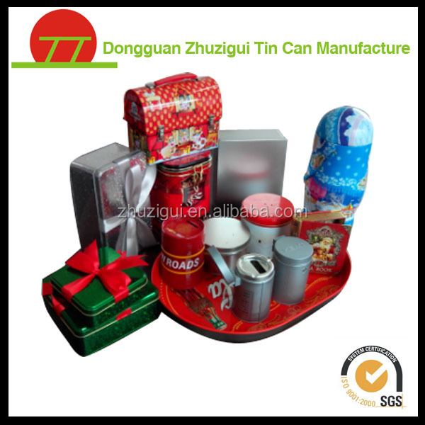 Round tin metal box for packing