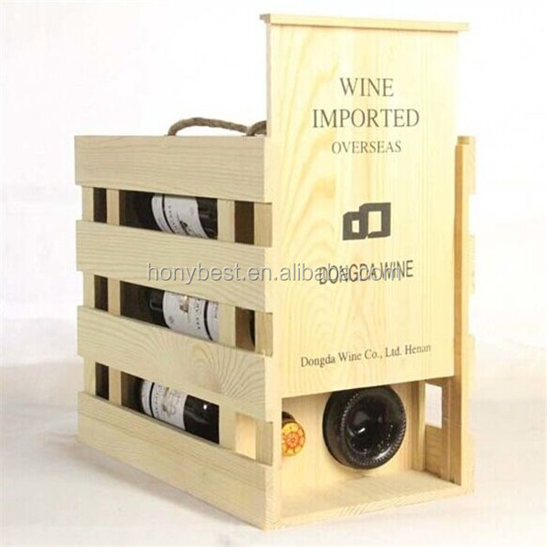 Unfinished Cheap Wooden Wine Bottle Crates with Sliding Lid HY1061-1.jpg