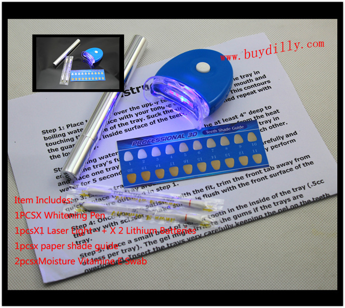 100パック/lot2014年創造的な効果的な歯のゲル歯ホワイトニングペン+ledライトレーザーブルーホワイトナー問屋・仕入れ・卸・卸売り