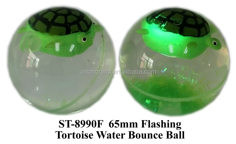 65mm flashing tortoise water bounce ball