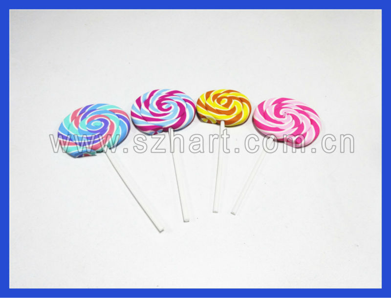 Cute lollipop shape eraser for kids gift