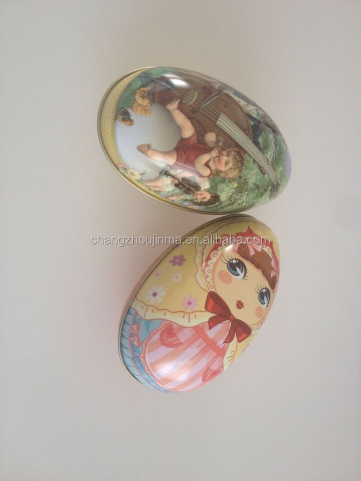 Egg shape tin box(egg tin can) for decorative promotional items metal