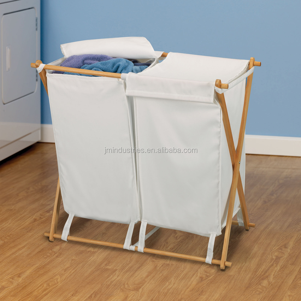 Durable 2 Canvas Bag Laundry Sorter With Shirt Hanger/laundry Sation 2