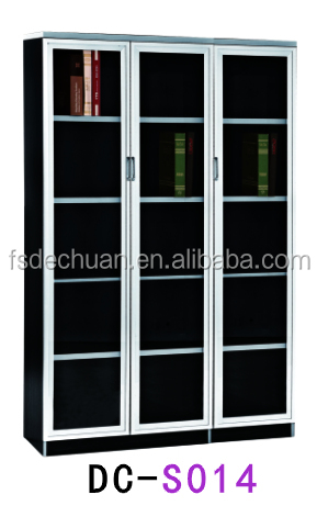 Modern Office Furniture 3 Glass Doors Wooden Book Shelf Buy Book
