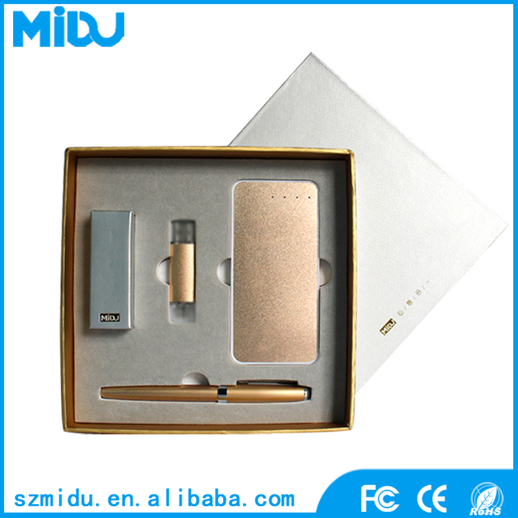 3 в 1 power bank pen u диск бизнес-рекламные низкая цена подарочный набор подарочной коробке наборы подарков новые идеи