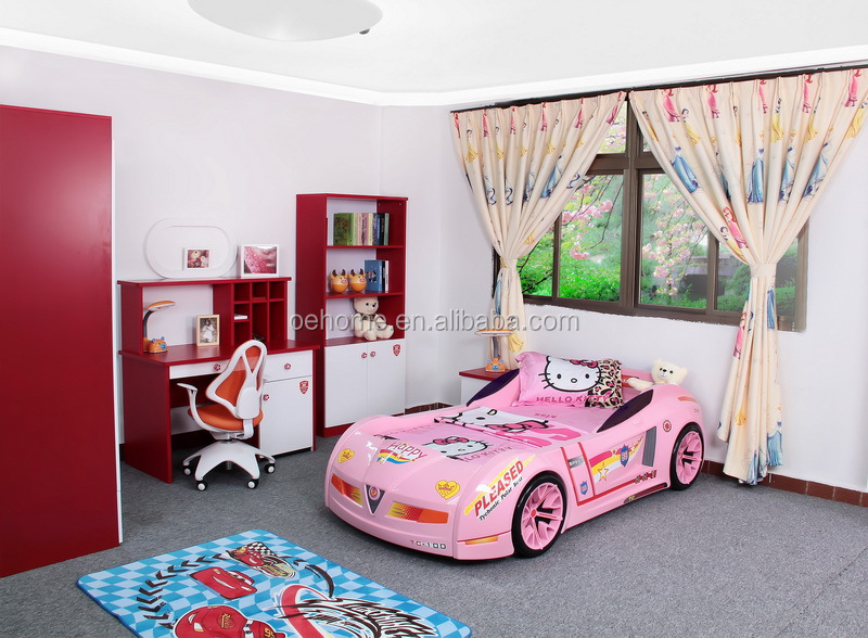 ホット販売ピンク子供車の形状ベッド、子車の形状ベッド仕入れ・メーカー・工場
