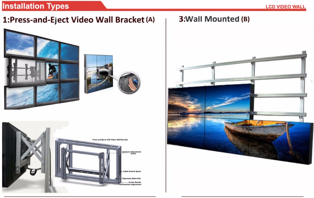 サポートされている55インチhd4k狭いベゼル液晶ビデオorignalで壁パネル仕入れ・メーカー・工場