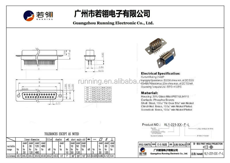 ディップタイプdp2列pcbd-subコネクタ仕入れ・メーカー・工場