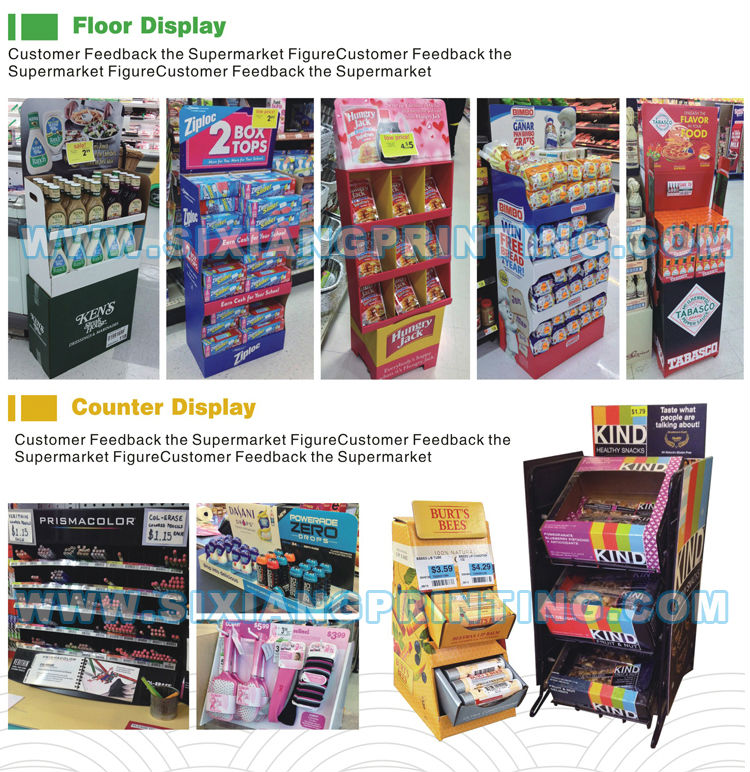 cardboard floor display shelf for smell cleaner and chewing gum