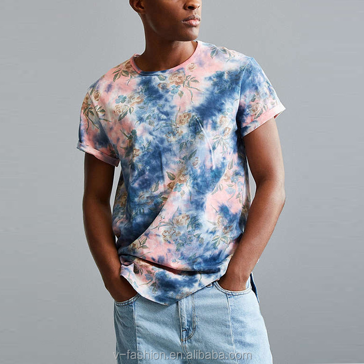 Source Tie-Dye Long Roll Sleeve Tee custom printed t shirts on m