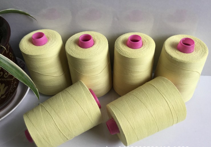 黄色の色低価格frアラミドミシン糸/ケブラー服を縫うためにミシン糸仕入れ・メーカー・工場