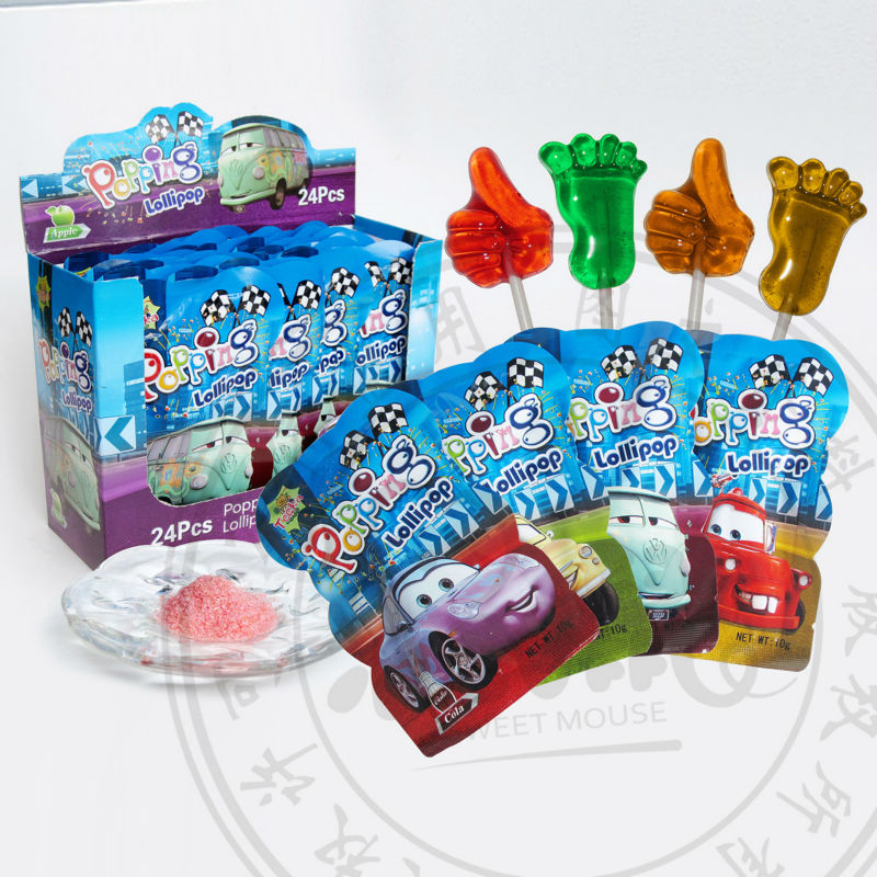 magic popping candy with lollipop