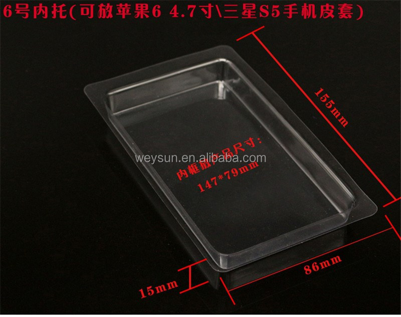 155*90*15ミリメートル電話ケース小売包装でブリスターハング穴空白クラフト紙パッケージでpvc 窓ポーチケースボックスパッケージ仕入れ・メーカー・工場