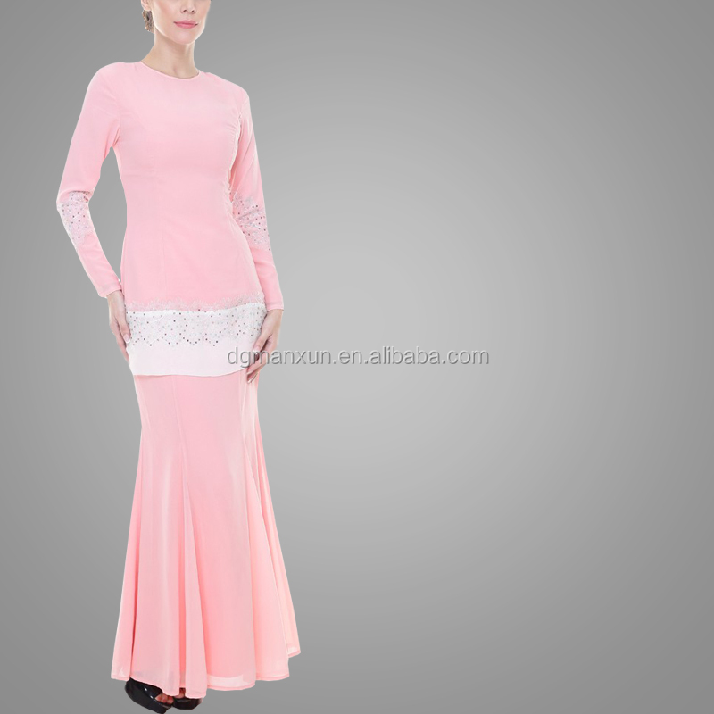 New Design Baju Kurung Kebaya Pink Elegant High Quality Baju Kurung Peplum Malaysia Dubai Clothing Abaya Baju For Women (3).jpg