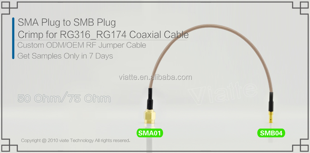 Smaプラグオスプラグsmbへの男性の性別のための圧着rg316_rg174同軸ケーブルのコネクター仕入れ・メーカー・工場