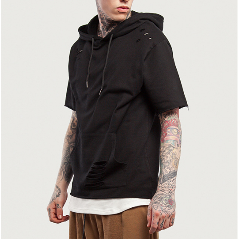 mens short sleeve hoodie