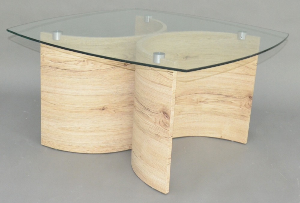 2016新しいデザインmdf 3d紙+強化ガラスコーヒーテーブルシンプルなデザイン仕入れ・メーカー・工場