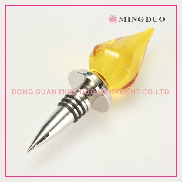 Dongguan Factory Custom yellow crystal red wine bottle stopper wine cork stopper