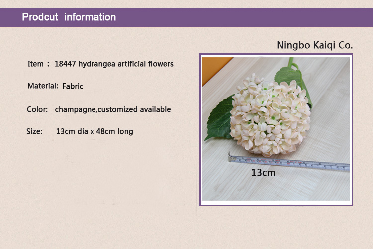 18447 champagne hydrangea silk cheap wholesale artificial flowers