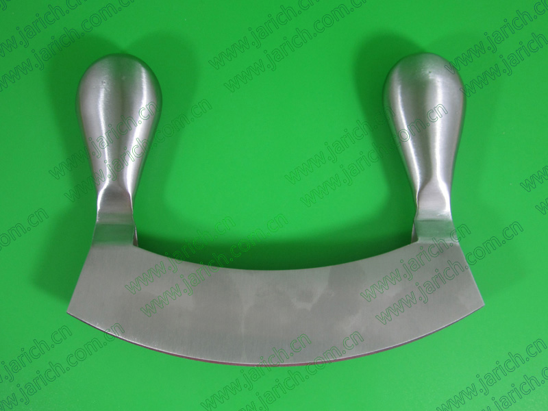 Double Handle/blade Cheese Cutter /mincing Knife Set With Wooden